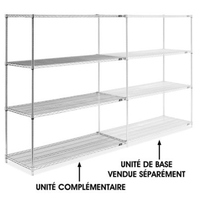 Chrome Wire Shelving Add-On Unit - 60 x 24 x 72" H-2947-72A