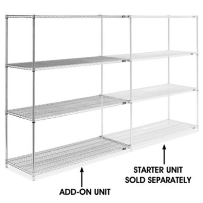 Chrome Wire Shelving Add-On Unit - 60 x 24 x 72" H-2947-72A