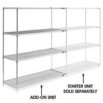 Chrome Wire Shelving Add-On Unit - 60 x 24 x 72" H-2947-72A