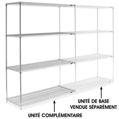 Chrome Wire Shelving Add-On Unit - 60 x 24 x 86" H-2947-86A