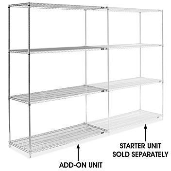 Chrome Wire Shelving Add-On Unit - 60 x 24 x 86" H-2947-86A