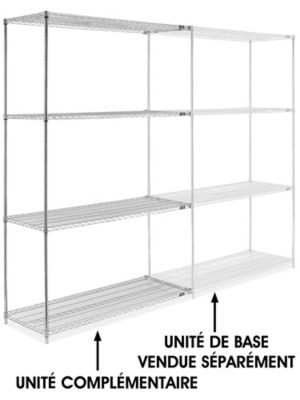 Chrome Wire Shelving Add-On Unit - 60 x 24 x 96" H-2947-96A