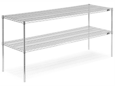  Two-Shelf Wire Shelving Unit - 72 x 24 x 34"