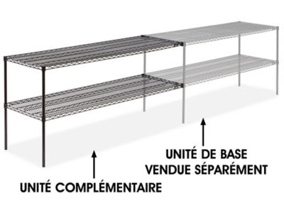 Add-On Unit for Two-Shelf Wire Shelving - 72 x 24 x 34", Black H-2948-34ABL