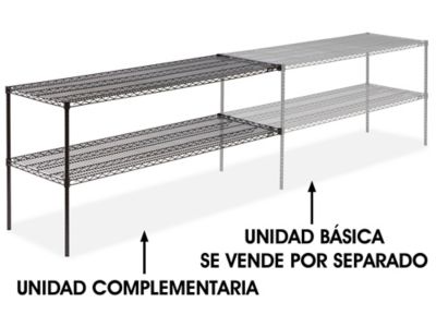 Unidad Complementaria para Estantería de Alambre de Dos Repisas - 72 x 24 x 34", Negro H-2948-34ABL