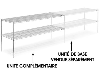 Add-On Unit for Two-Shelf Wire Shelving - 72 x 24 x 34", Chrome H-2948-34AC
