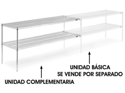Unidad Complementaria para Estantería de Alambre de Dos Repisas - 72 x 24 x 34", H-2948-34AC Cromada