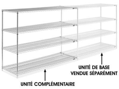 Chrome Wire Shelving Add-On Unit - 72 x 24 x 54" H-2948-54A