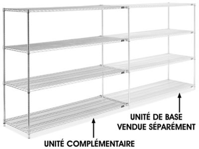 Chrome Wire Shelving Add-On Unit - 72 x 24 x 63" H-2948-63A