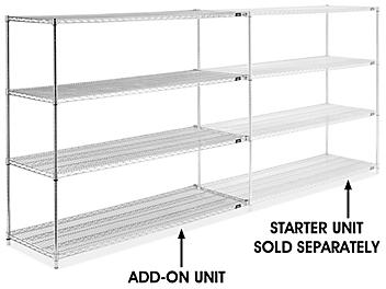 Chrome Wire Shelving Add-On Unit - 72 x 24 x 63" H-2948-63A