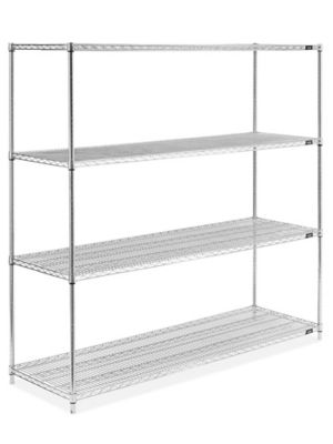 Chrome Heavy-Duty Wire Cart - 72 x 24 x 41, 3 Shelf H-1758 - Uline