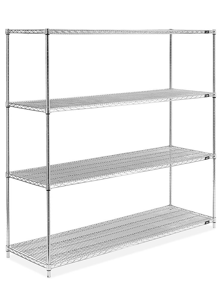 Chrome Wire Shelving Unit 72 X 24, Uline Wire Shelving Instructions