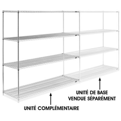Chrome Wire Shelving Add-On Unit - 72 x 24 x 72" H-2948-72A