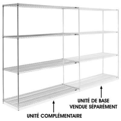 Chrome Wire Shelving Add-On Unit - 72 x 24 x 86" H-2948-86A