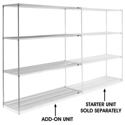 Chrome Wire Shelving AddOn Unit 72 x 24 x 86" H294886A Uline