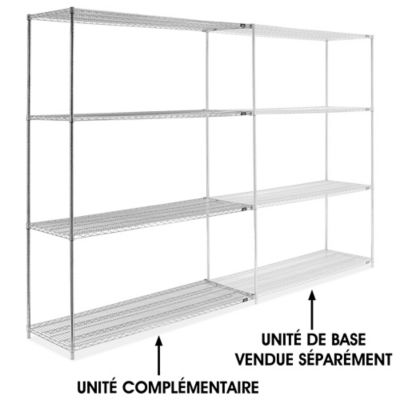 Chrome Wire Shelving Add-On Unit - 72 x 24 x 96" H-2948-96A