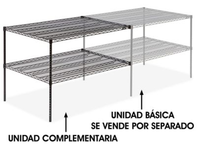 Unidad Complementaria para Estantería de Alambre de Dos Repisas - 48 x 36 x 34", Negro H-2949-34ABL