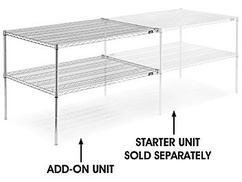 Add-On Unit for Two-Shelf Wire Shelving - 48 x 36 x 34", Chrome H-2949-34AC