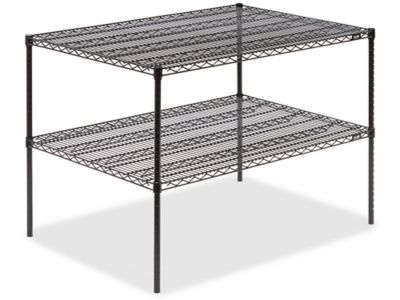 Two-Shelf Wire Shelving Unit - 48 x 36 x 34", Black H-2949-34BL