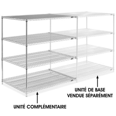 Chrome Wire Shelving Add-On Unit - 48 x 36 x 54" H-2949-54A