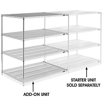 Chrome Wire Shelving Add-On Unit - 48 x 36 x 54" H-2949-54A