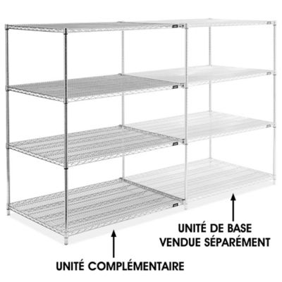 Chrome Wire Shelving Add-On Unit - 48 x 36 x 63" H-2949-63A