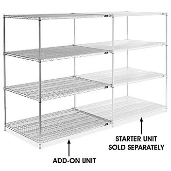 Chrome Wire Shelving Add-On Unit - 48 x 36 x 63" H-2949-63A