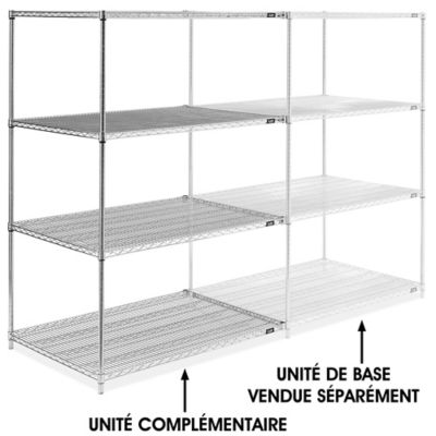 Chrome Wire Shelving Add-On Unit - 48 x 36 x 72" H-2949-72A