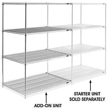 Chrome Wire Shelving Add-On Unit - 48 x 36 x 72" H-2949-72A