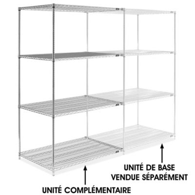 Chrome Wire Shelving Add-On Unit - 48 x 36 x 86" H-2949-86A