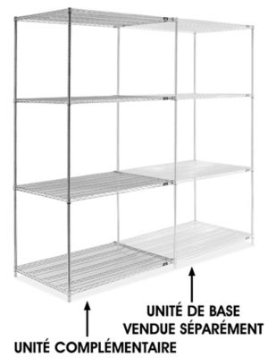 Chrome Wire Shelving Add-On Unit - 48 x 36 x 96" H-2949-96A