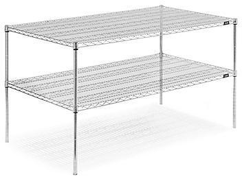 Two-Shelf Wire Shelving Unit - 60 x 36 x 34"