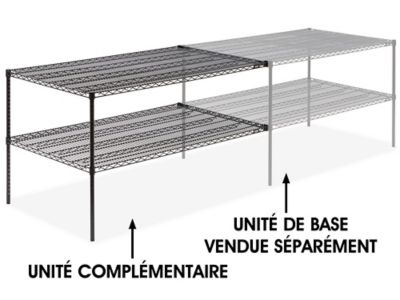 Add-On Unit for Two-Shelf Wire Shelving - 60 x 36 x 34", Black H-2950-34ABL