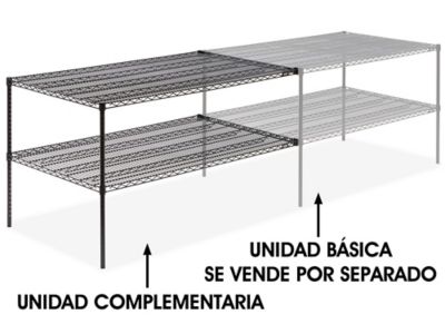 Unidad Complementaria para Estantería de Alambre de Dos Repisas - 60 x 36 x 34", Negro H-2950-34ABL
