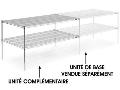 Add-On Unit for Two-Shelf Wire Shelving - 60 x 36 x 34", Chrome H-2950-34AC