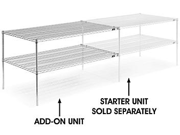 Add-On Unit for Two-Shelf Wire Shelving - 60 x 36 x 34"