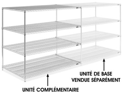 Chrome Wire Shelving Add-On Unit - 60 x 36 x 54" H-2950-54A