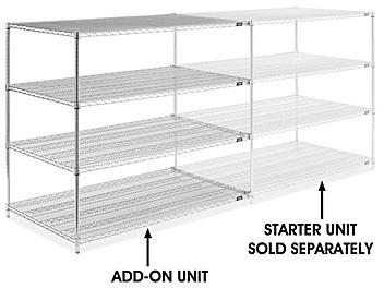 Chrome Wire Shelving Add-On Unit - 60 x 36 x 54" H-2950-54A