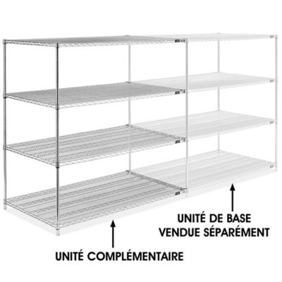Chrome Wire Shelving Add-On Unit - 60 x 36 x 63" H-2950-63A
