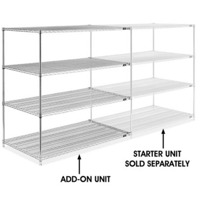 Chrome Wire Shelving Add-On Unit - 60 x 36 x 63" H-2950-63A