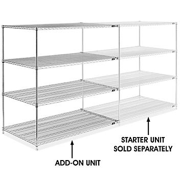 Chrome Wire Shelving Add-On Unit - 60 x 36 x 63" H-2950-63A