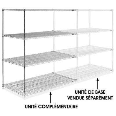 Chrome Wire Shelving Add-On Unit - 60 x 36 x 72" H-2950-72A