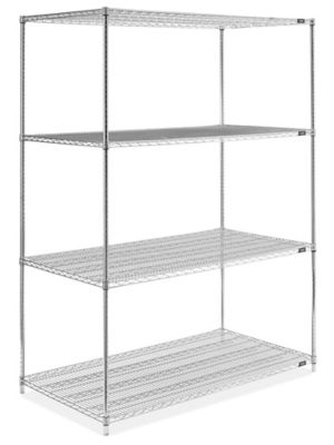 8 Tier Narrow Chrome Wire Shelving Unit - H1800 x W900 x D350mm