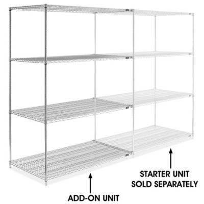 Chrome Wire Shelving Add-On Unit - 60 x 36 x 86" H-2950-86A