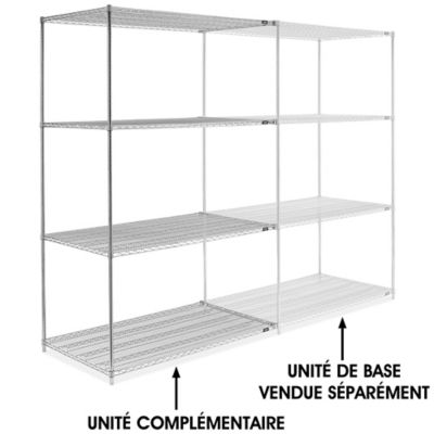 Chrome Wire Shelving Add-On Unit - 60 x 36 x 96" H-2950-96A
