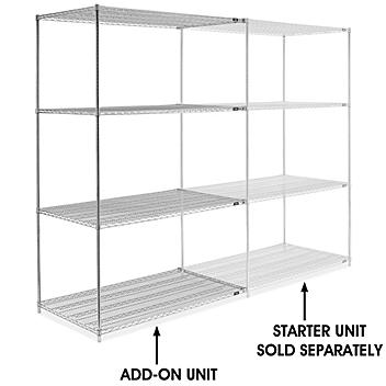 Chrome Wire Shelving Add-On Unit - 60 x 36 x 96" H-2950-96A