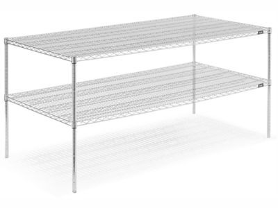  Two-Shelf Wire Shelving Unit - 72 x 36 x 34"