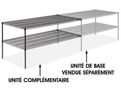 Add-On Unit for Two-Shelf Wire Shelving - 72 x 36 x 34", Black H-2951-34ABL