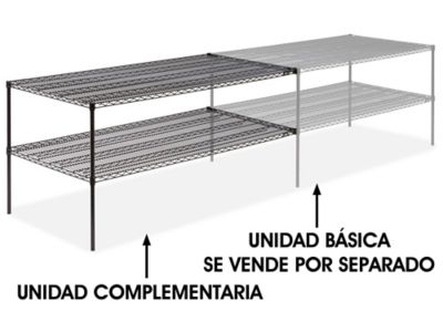 Unidad Complementaria para Estantería de Alambre de Dos Repisas - 72 x 36 x 34", Negro H-2951-34ABL