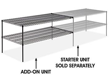 Add-On Unit for Two-Shelf Wire Shelving - 72 x 36 x 34", Black H-2951-34ABL